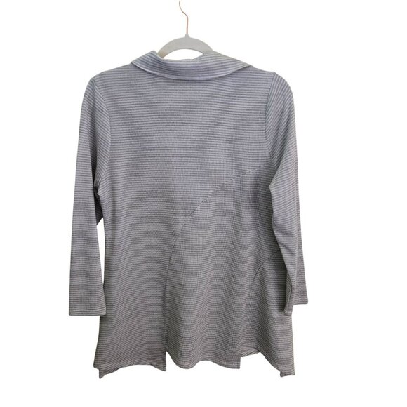 Soft Surroundings Tamara Tunic Green White Striped Collars V Neck Size PM - Picture 4 of 8